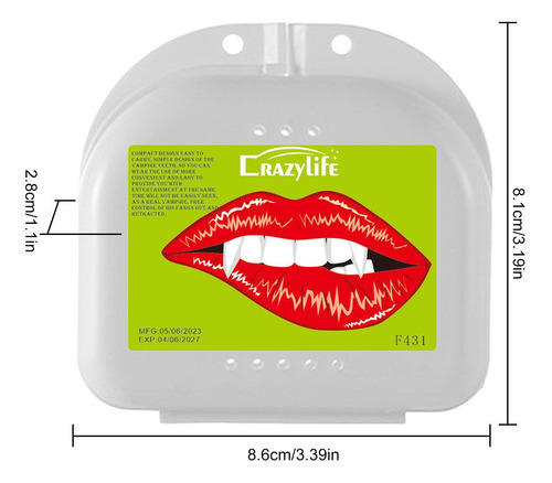 Dientes De Vampiro Colmillos De Cosplay Dentaduras Postizas