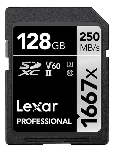 Tarjeta De Memoria Lexar  Professional 1667x 128gb V60