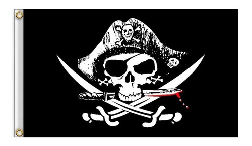Bandeira Pirata Iii Anilhas P/mastro 90 Cm X 150 Cm Envio Hj