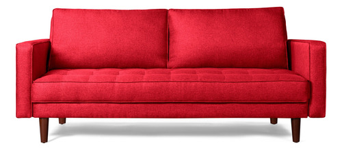 Sofá Cama Salim Makora Beehive De Lino Color Rojo