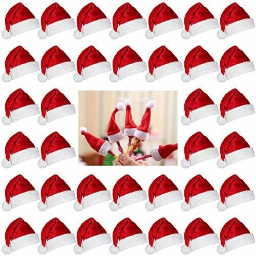 Biubee 36 Pcs 1 '' Navidad Mini Red Santa Sombreros - Lollip
