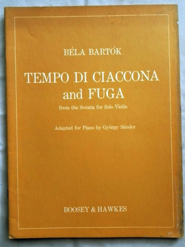 Bela Bartok Tempo Di Ciaccona & Fuga Para Piano Partitura