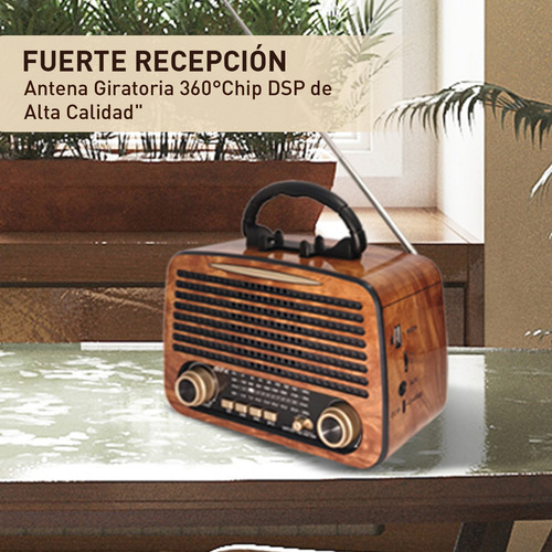 Radio Vintage MTK TR9440 Bluetooths Baterias Recargables Con FM AM SW Radio de 3 Bandas Grabación Tarjeta TF Interfaz Tipo C