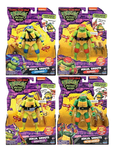Tortugas Ninja Figura Muñeco Articulo 14cm Sonidos 4 Modelos