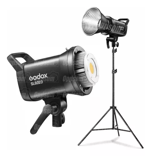 led cob de luz led Godox luz iluminação vídeo godox sl60w branca fria color  blanca fría con estructura Negro