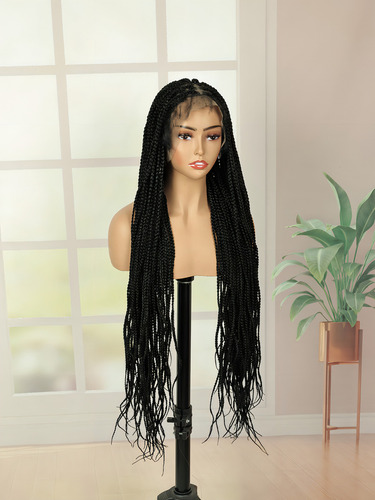 Queentas Pelucas De Mujer De Lace Front Negro Trenza De 40 Pulgadas
