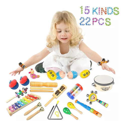 Conjunto De Instrumentos Musicais De Percussão 22 Unidades