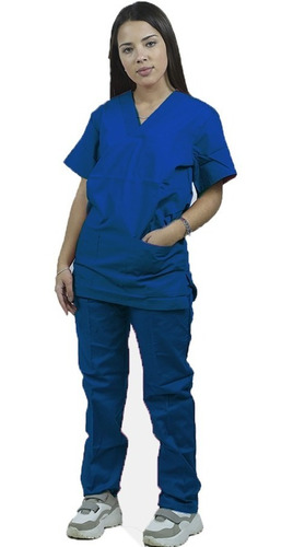 Imagen 1 de 4 de Conjunto Medico. Pantalón Y Casaca Azul Francia Uniforme