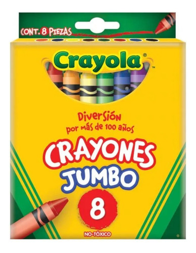 8 Crayones Jumbo Crayola Redondos Escolares Dibujo Colorear