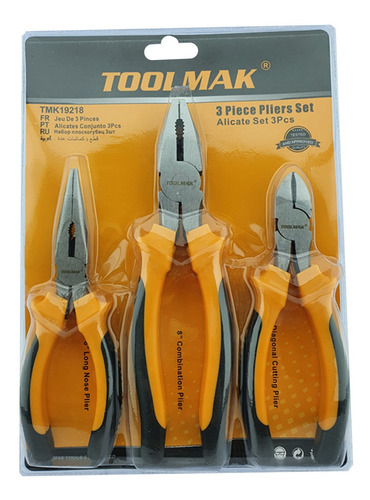 Set Kit Juego De Alicates 3 Piezas Toolmak