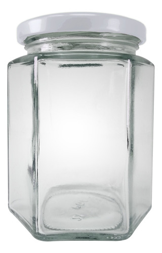 Frasco De Vidrio Hexagonal 250 Ml 36 Pz Recuerdos Miel Color Blanco