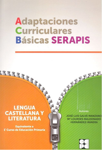 Lengua 1p - Adaptaciones Curriculares Bãâsicas Serapis, De Galve Manzano, José Luis. Editorial Ciencias De La Educación Preescolar Y Especial, Tapa Blanda En Español