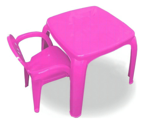Mesa Com Cadeira P/ Atividades Infantil - Azul Ou Rosa 