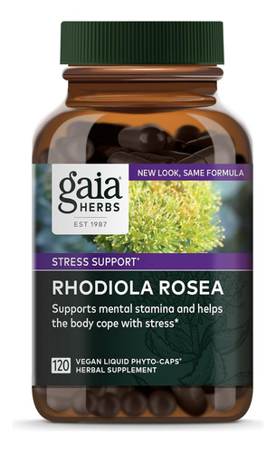 Gaia Herbs Rhodiola Rosea Energía Mental Estrés X 120 Cáps