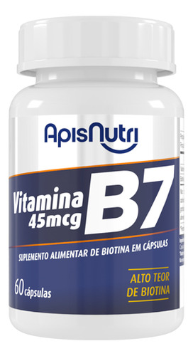 Suplemento De Vitamina B7 280mg 60 Cáps - Apisnutri