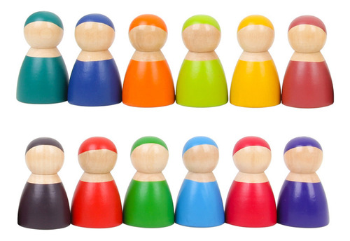 Muñeca Peg Dolls De Madera Con Figuras De Personas Que Juega