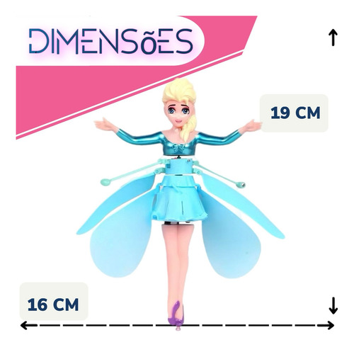 Boneca Fada Voadora Fadas Mágica Com Sensor De Mão Brinquedo