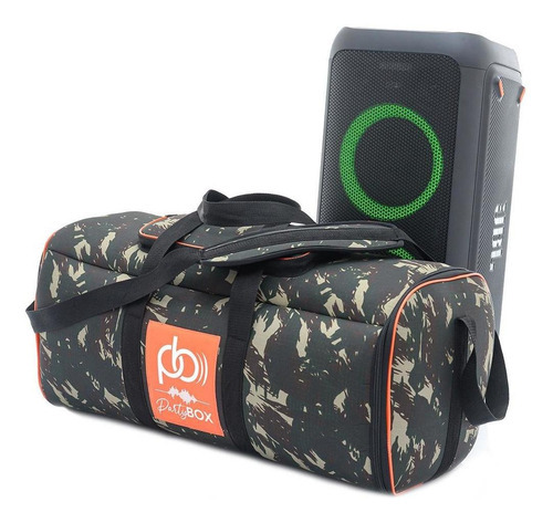 Case Bolsa Bag Som Partybox 300 Bolso Camuflada Almofadada Cor Verde Militar