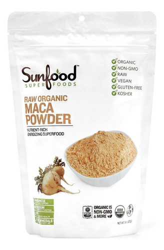 Sunfood Superfoods Polvo De Raz De Maca Orgnica | 8 Onzas