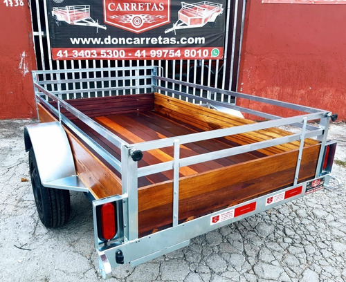 Carretinha Reboque Carga Com Um Suporte Para Carregar Moto