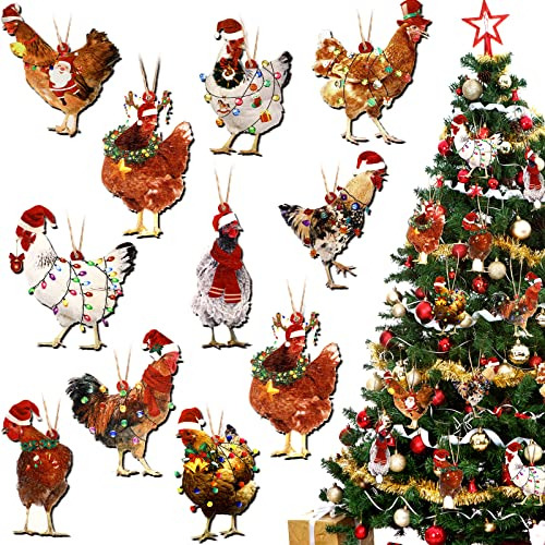 Conjunto De 30 Piezas De Adornos De Gallina De Navidad ...