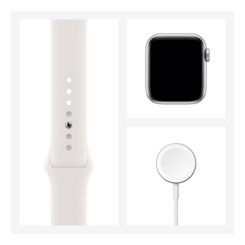 Imagen 7 de 8 de Apple Watch Series 6 (GPS+Cellular) - Caja de aluminio plata de 40 mm - Correa deportiva blanco