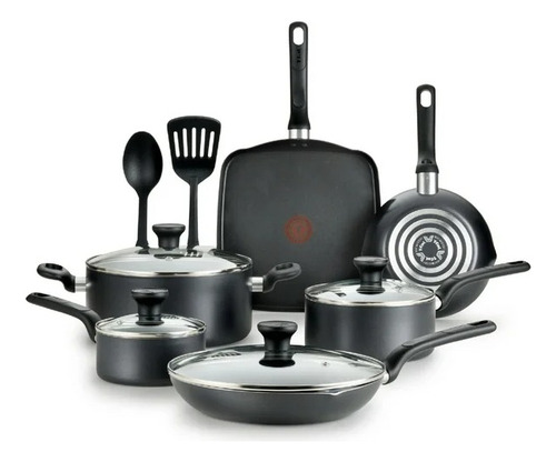 Batería De Cocina T-fal Easy Care B085sc64 Con 12 Piezas Gris Oscuro