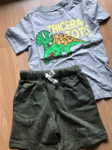 Carters Nuevo Remera Y Short Algodon Talle 2 Envio Gratis