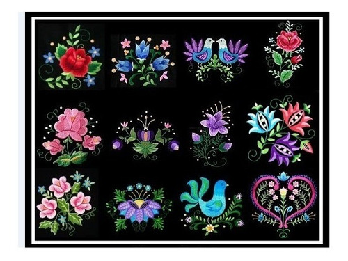 Diseño Matrices Maquinas Bordadoras Flores Mexicanas 10cm