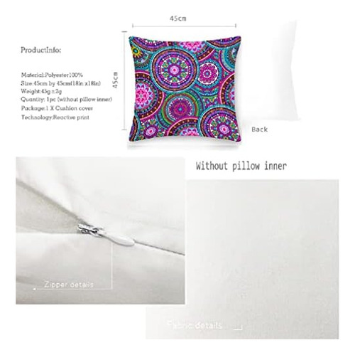 Fundas De Almohada Psicodélicas Hippie Con Patrones De Manda