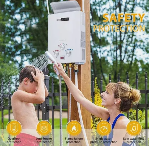 Calentador De Agua Portatil A Gas Propano 6 L / Min 65°c