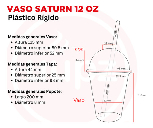 12 Vasos Para Fiesta Cumpleaños -candy Bar Mini Saturn 12 Oz Color Rosa Gold