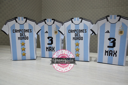 Cajitas Camiseta Futbol Argentina - Cumpleaños - Pack X10 