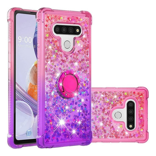 Para Funda Para LG Stylo 6, Niñas Mujeres Glitter Arenas