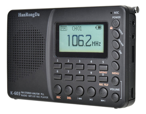 Radio Digital Portátil Con Bluetooth, Radio Am Fm Sw, Radio