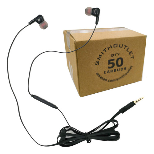 Smithoutlet Eb3 - Paquete De 50 Auriculares A Granel Con Mic