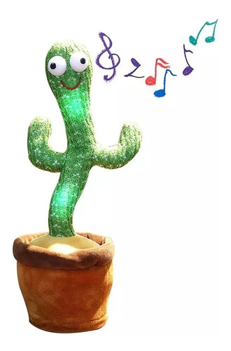 Imagem 8 de 8 de Cacto Falante Repete A Voz Toca Música Led Dança Brinquedo