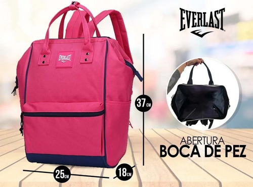 Imagen 2 de 8 de Mochila Cartera Everlast Urbana Anti Robo Resistente Liviana