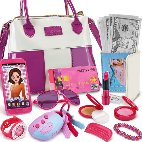 21 Pc Pretend Purse Para Niñas Pequeñas, Mi Primer Juego De 