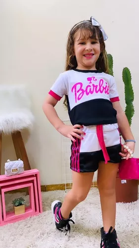 Conjunto Barbie Infantil Menina Moda Blogueirinha Roupas Top