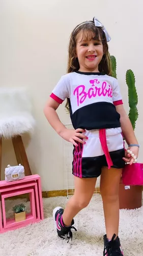 Conjunto Barbie,saia Barbie,blusa Barbie,conjunto infantil Barbie,look  Barbie,roupa da Barbie ,roupa da Barbie infantil,roupas de menina,roupa de