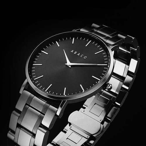 Reloj Hombre Pulsera Acero Cuero Formal Abaco