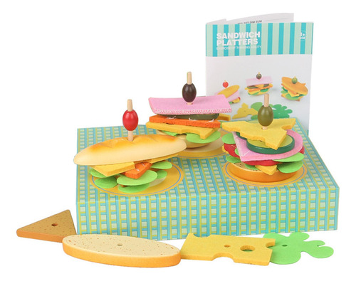 Juguete De Hamburguesa Apilable De Madera, Juguetes De