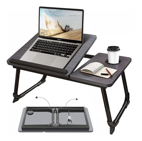 Mesa Para Laptop Altura Ajustable Plegable Ligera Mesa Cama Color Negro