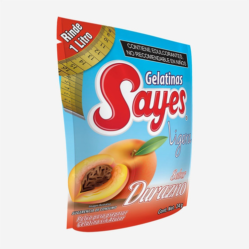 Imagen 3 de 4 de Gelatina Ligera Light Sayes Sabor Durazno 24 Piezas De 24gr