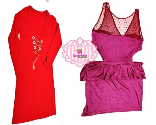 Vestido rojo y morado sale