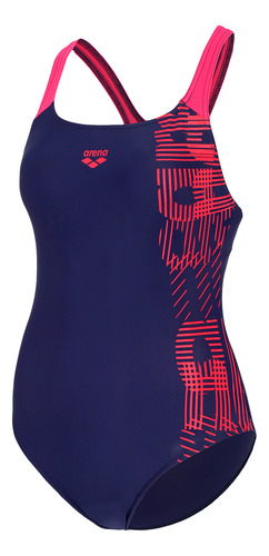 Traje De Baño Arena Natación Print Mujer Azul