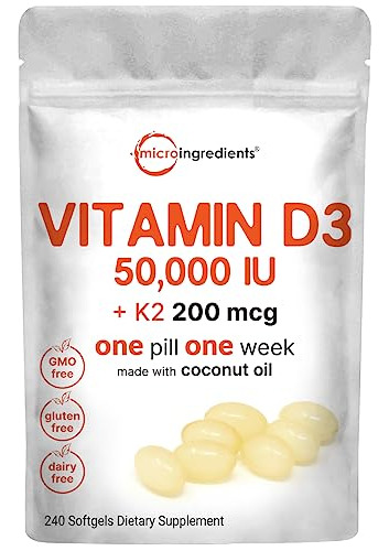 Vitamina D3 50.000 Iu Más K2 (mk-7) 200 Mcg,ve