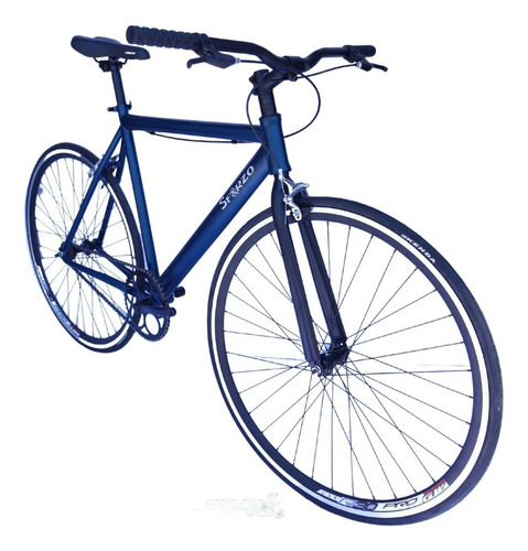 Bicicleta Urbana/fixed Rin 700 Manubrio Recto - Petróleo Color Azul Petróleo Tamaño Del Marco 53 Cm