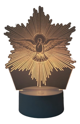 Luminária Led 16 Cores Espírito Santo Igreja Fé Decoração ! Estrutura Branco